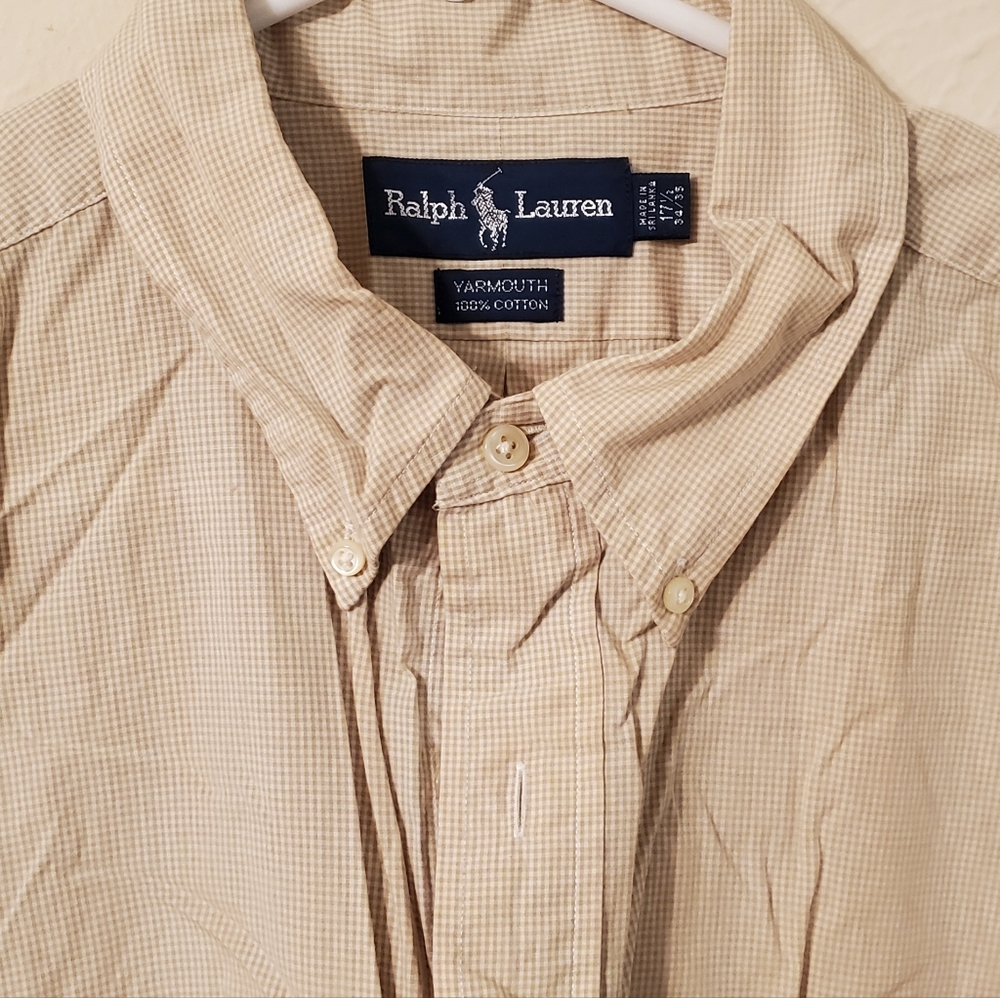 Ralph Lauren Polo Yarmouth 100% cotton men's large dress shirt L mens